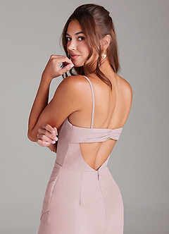 Azazie Leonis Bridesmaid Dresses Blushing Pink Sheath Strapless Chiffon Convertible Dress image4