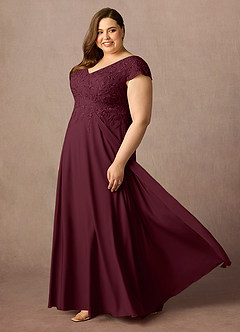 Azazie Rosemarie Kleider für die Brautmutter A-Linie Spitze Kleid Cabernetrot image9