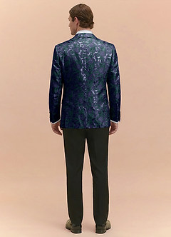 front Joseph Dunkelmarine Formelles Jacquard-Smokingjackett mit spitzem Revers