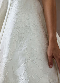 Azazie Astoria Wedding Dresses Diamond White Ball-Gown with Pockets Floral Jacquard Dress image5