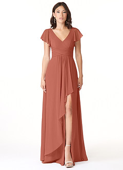 Azazie Omari Bridesmaid Dresses Clay A-Line Chiffon Dress image1