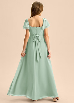 Azazie Azey Junior Abito A-Line in Chiffon Increspato Agave image2