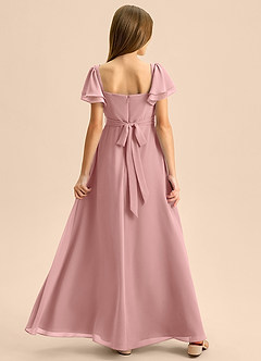 Azazie Azey Junior Dusty Rose A-Line Ruched Chiffon Dress image2