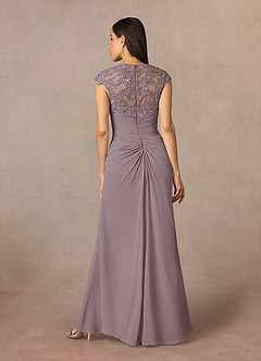Azazie Birdie Mother of the Bride Dresses Dusk A-Line Queen Anne Sequins Chiffon Dress image5
