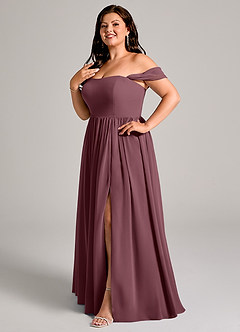 Azazie Calianna Bridesmaid Dresses Sangria A-Line Off the Shoulder Chiffon Convertible Dress image10