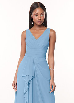 Azazie Julianna Brudtärnklänningar Klä av A-Linje i Chiffong Puderblå image5