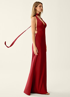 Wrenllien Ruby Red Satin Prom Dress image6