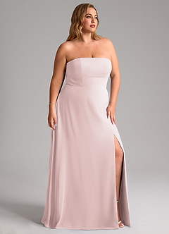 Azazie Wren Bridesmaid Dresses Blushing Pink A-Line Side Slit Chiffon Convertible Dress image12