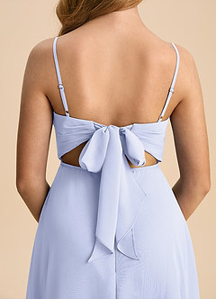 Azazie Shale Junior Lavender A-Line Bow Chiffon Dress image7