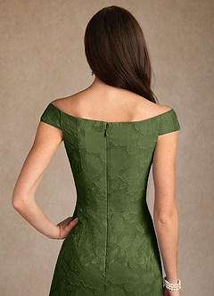 Azazie Moore 신부의 어머니 드레스 A라인 보트넥 플로럴 번아웃 플로어 길이 드레스 image6