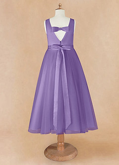 Azazie Marlee Final Sale Agave A-Line Pleated Matte Satin Dress image8