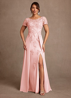 Azazie Alva vestidos de madre de la novia Vestido de Rosa Rubor de Encaje de Corte en A image1