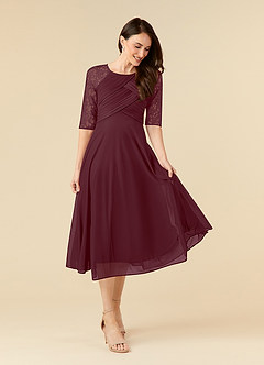 Azazie Gracelyn Abiti per la Madre della Sposa Abito A-Line in Pizzo Cabernet image1