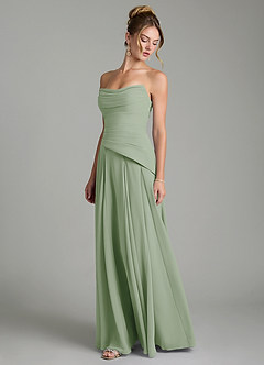 Azazie Gabriela Bridesmaid Dresses Dusty Sage A-Line Corset Chiffon Dress image6