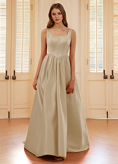 Blakellya Champagner A-Linien-Abendkleid mit Korsett und Stäbchen image4