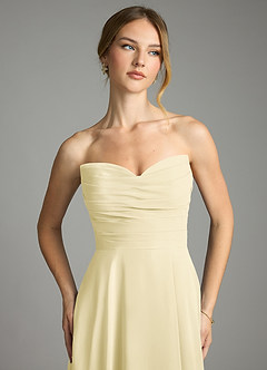Azazie Ayla Abiti da Damigella Abito A-Line in Chiffon Scollo a Cuore Sorbetto Al Limone image6
