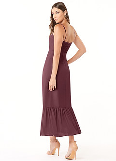 Azazie Justina Bridesmaid Dresses Sangria A-Line Sweetheart Neckline Chiffon Dress image4