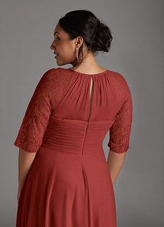 Azazie Gracelyn Mother of the Bride Dresses Rust A-Line Lace Dress image12