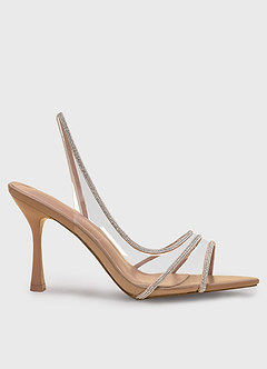 front Crystal Clear PVC Stiletto Heel Sandals