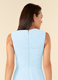 Azazie Theron Mother of the Bride Dresses Sky Blue A-Line V-Neck Pleated Chiffon Dress image5