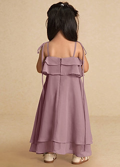 Azazie Temi Flower Girl Dresses Dusty Rose A-Line Spaghetti Strap Chiffon Dress image9