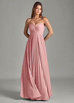 Azazie Chiana Vestidos de madrinha de casamento Vestido Rosa Empoeirada de Chiffon de Linha A com Sem alças image3