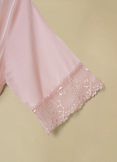 front Short Sleeve Vintage Satin Robe