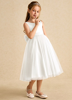 Azazie Winnie Robe Demoiselle D'honneur Fillette Robe Princesse en Tulle Arc Ivoire image6