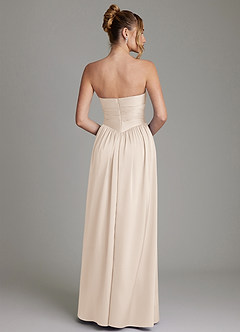 Azazie Zena Bridesmaid Dresses White Alabaster A-Line Strapless Stretch Satin Dress image6