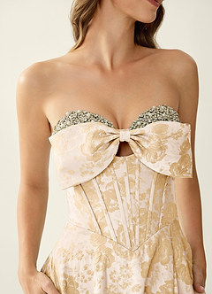 Leilani Champagne Corset Lace Up Back Beading Prom Dress image6