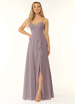 Azazie Naeem Bridesmaid Dresses Dusk A-Line V-Neck Ruffle Chiffon Dress image1