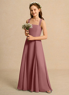 Azazie Tater Junior Formal Flower Girl Dresses Desert Rose A-Line Pleated Chiffon Dress image5