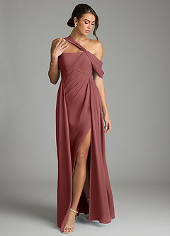 Azazie Kassandra Bridesmaid Dresses Amethyst A-Line Off the Shoulder Chiffon Dress image3