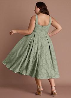 Amalie Pistachio A-line Midi Dress image2