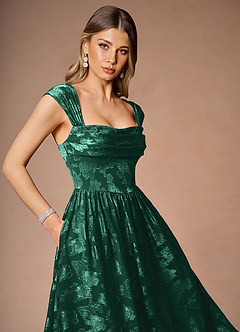 Hazel Hunter Green Pleated Maxi Dress image7