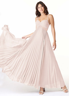 Azazie Devyn Bridesmaid Dresses Rose Petal A-Line Corset Chiffon Dress image1