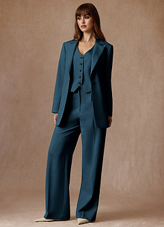 front Rowan Dark Navy Refined Weave Performance blazer
