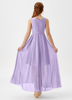 Azazie Lizette Junior Robe Trapèze en Mousseline de soie Plissée Lilas image5