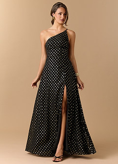 Vestido Lunares Negros Y Dorados Maxi Kiera image3