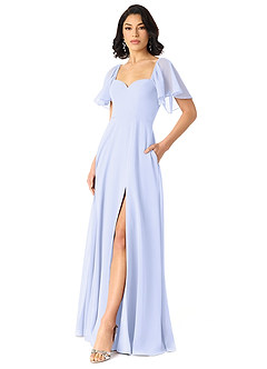 Azazie Chloe Brautjungfernkleider A-Linie Herzausschnitt Chiffon Kleid Lavendel image5