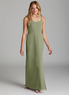 Azazie Becca Junior Pistachio Mermaid Chiffon Dress image5