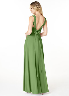 Azazie Julie Bridesmaid Dresses Basil A-Line Sweetheart Neckline Chiffon Dress image2