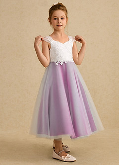 Azazie Momo Flower Girl Klänningar Klänning A-Line i Spets image5