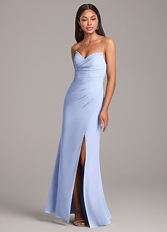 Azazie Yola Bridesmaid Dresses Ice Sheath Pleated Chiffon Convertible Dress image3