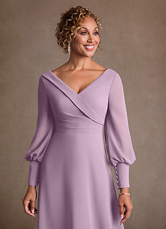 Azazie Paterson Mother of the Bride Dresses Wisteria A-Line Pleated Chiffon Dress image6