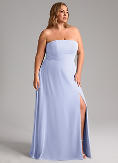 Azazie Wren Bridesmaid Dresses Lavender A-Line Side Slit Chiffon Convertible Dress image12