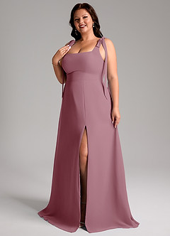 Azazie Debra Bridesmaid Dresses Vintage Mauve A-Line with Pockets Chiffon Convertible Dress image11