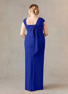 Azazie Ellen vestidos de madre de la novia Vestido de Azul Real de Crepé elástico de Recto con Corte Lateral image8