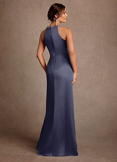 Azazie Lawrence Mother of the Bride Dresses Stormy A-Line Pleated Stretch Satin Dress image3