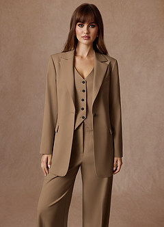 front Rowan Trufa Traje de tres piezas de alto rendimiento con tejido refinado